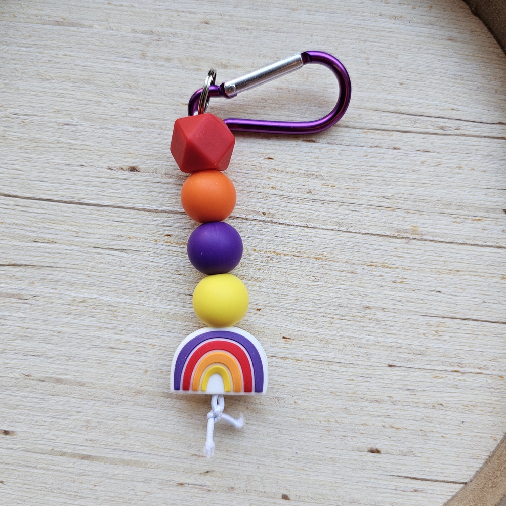 Colorful Rainbow Keychain with Carabiner